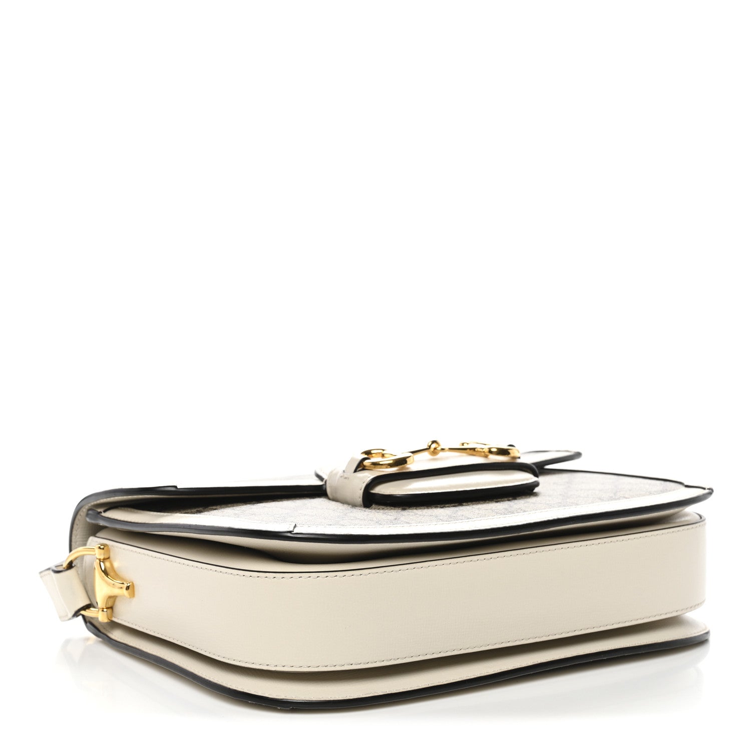 GG Supreme Monogram Horsebit 1955 Shoulder Bag Beige Mystic White