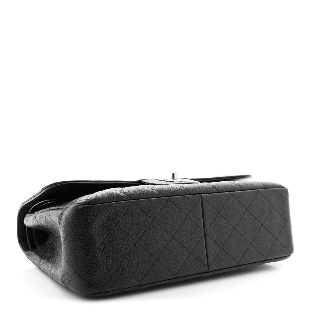 Caviar Quilted Jumbo Double Flap Black