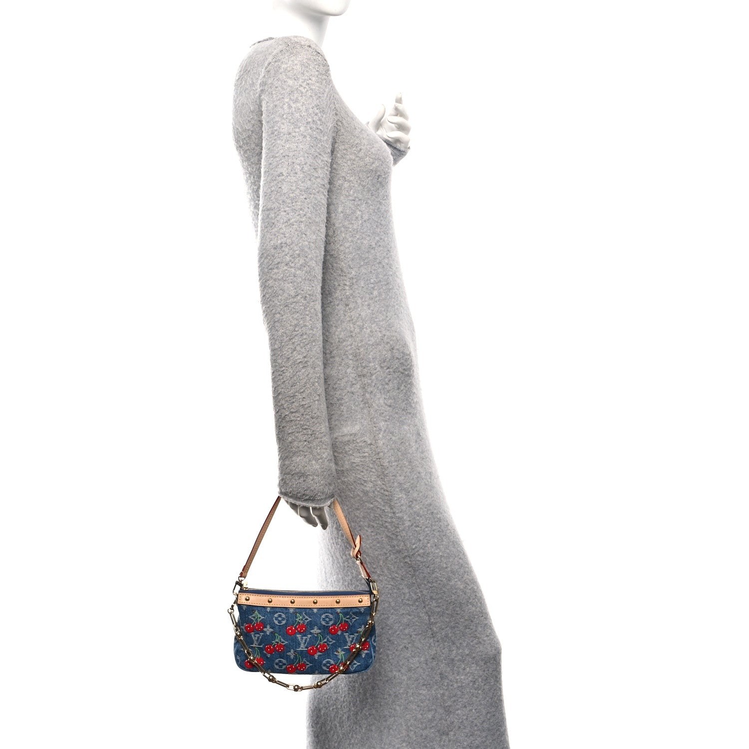 LV X TM Monogram Denim Cerises Pochette Accessories Blue
