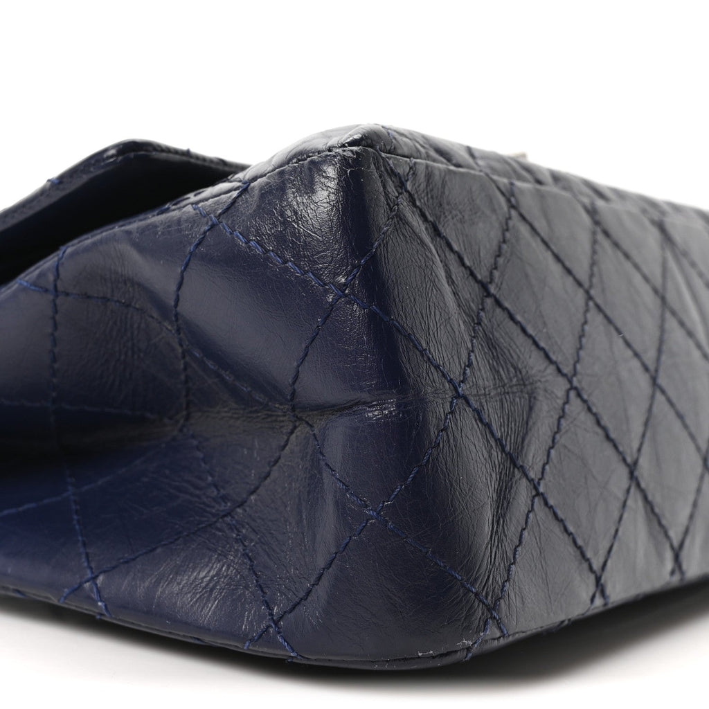 Aged Calfskin Quilted 2.55 Reissue 226 Flap Dark Blue