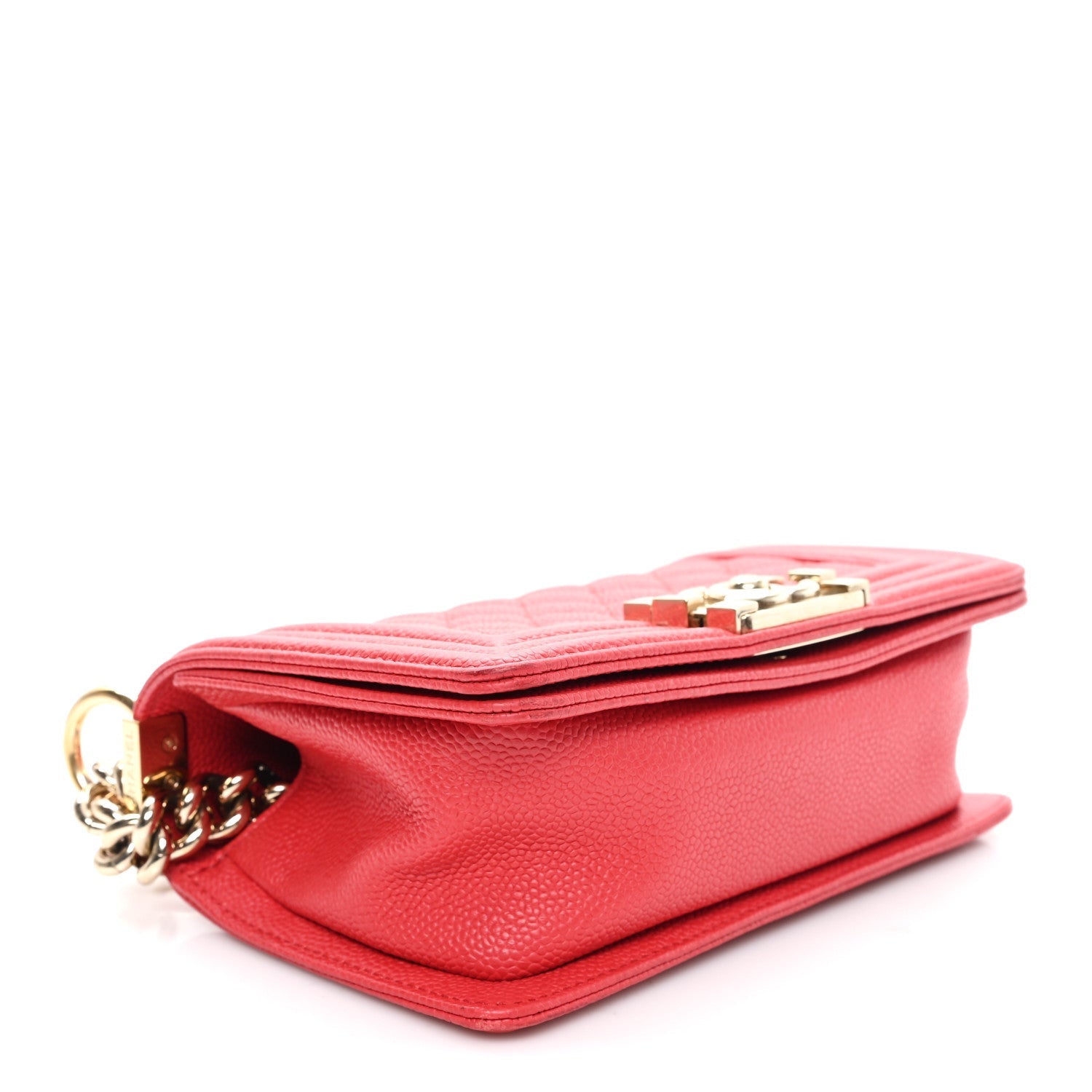 Caviar Quilted Small Boy Flap Red