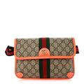 GG Supreme Monogram Web Small Ophidia Belt Bag Beige Ebony Orange Fluo