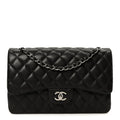 Caviar Quilted Jumbo Double Flap Dark Brown