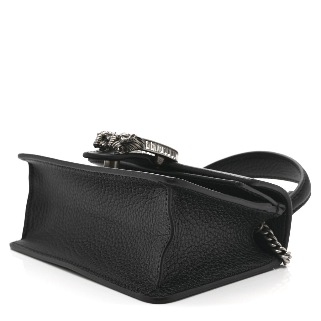 Dollar Calfskin Crystal Mini Dionysus Top Handle Bag Black Crystal