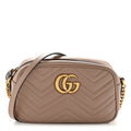 Calfskin Matelasse Small GG Marmont Chain Shoulder Bag Porcelain Rose