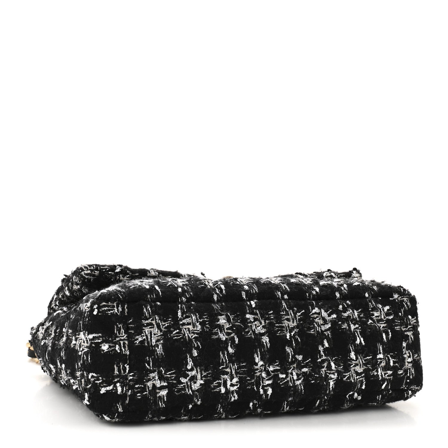 Tweed Quilted Large Chanel 19 Flap Black Silver Ecru