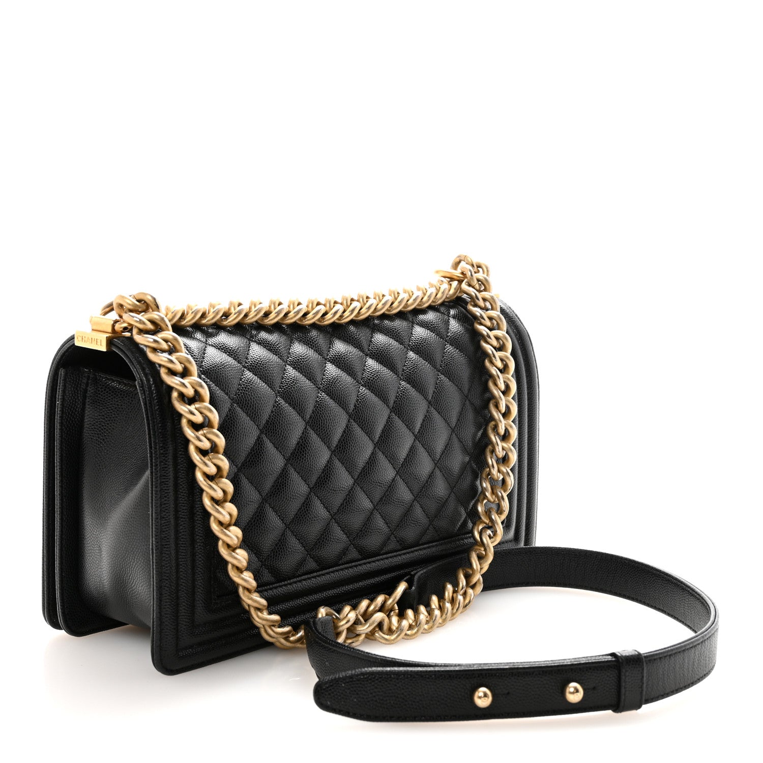 Caviar Quilted Medium Boy Flap Black