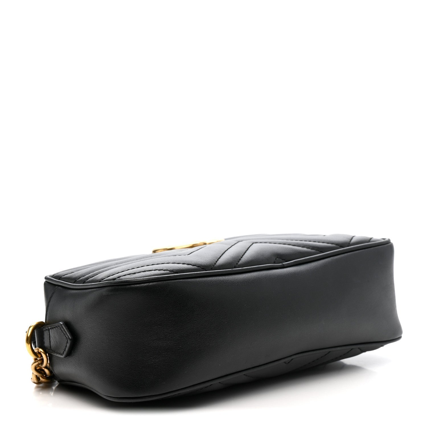 Calfskin Matelasse Small GG Marmont Chain Shoulder Bag Black