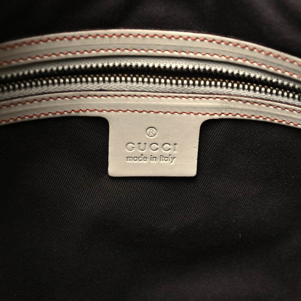 Calfskin Piston Lock Jackie O Hobo White