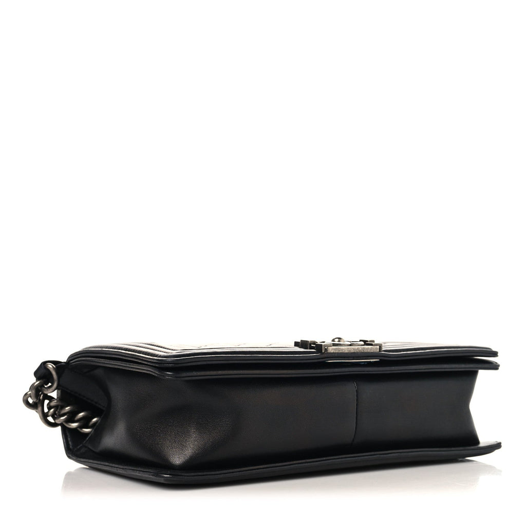 Lambskin Quilted New Medium Boy Flap Black
