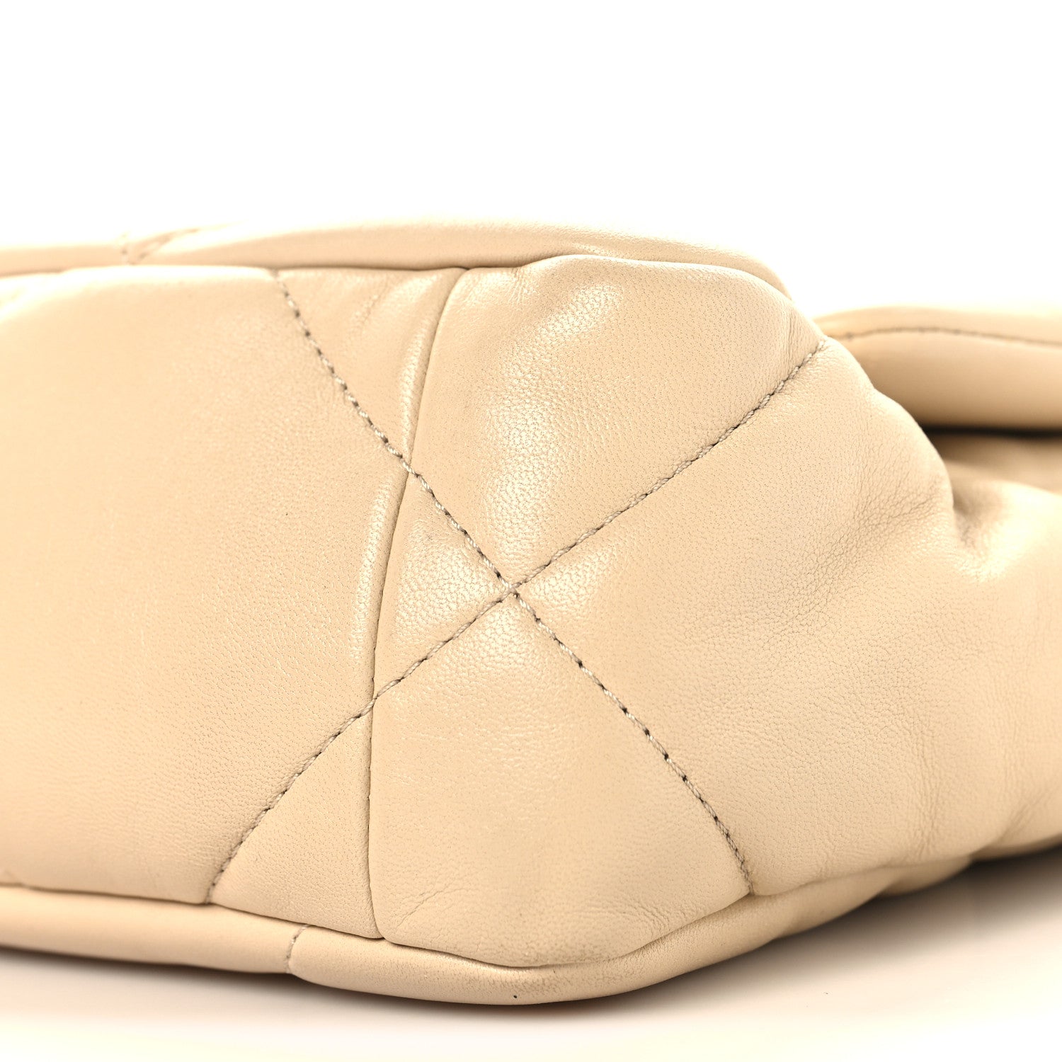 Lambskin Quilted Medium Chanel 19 Flap Beige