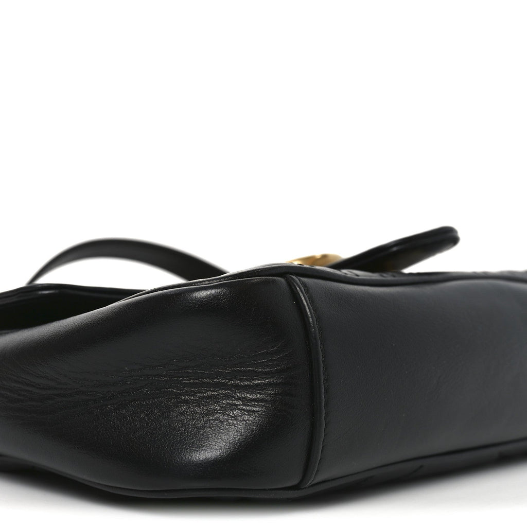 Calfskin Matelasse Mini GG Marmont Shoulder Bag Black