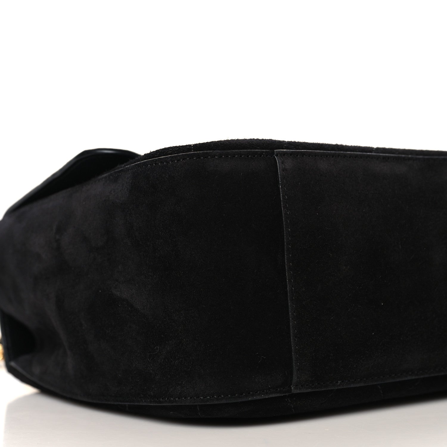 Suede Calfskin Small Souplissimo Maxi Flap Black