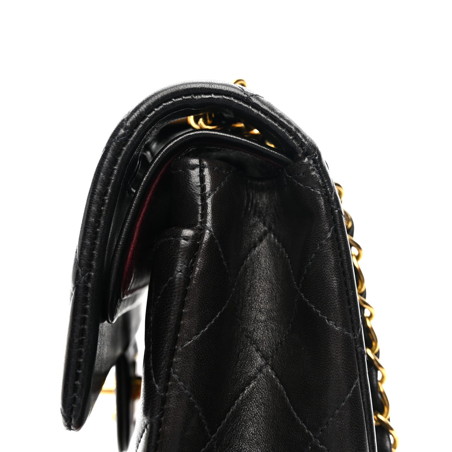 Lambskin Quilted Small Double Flap Black