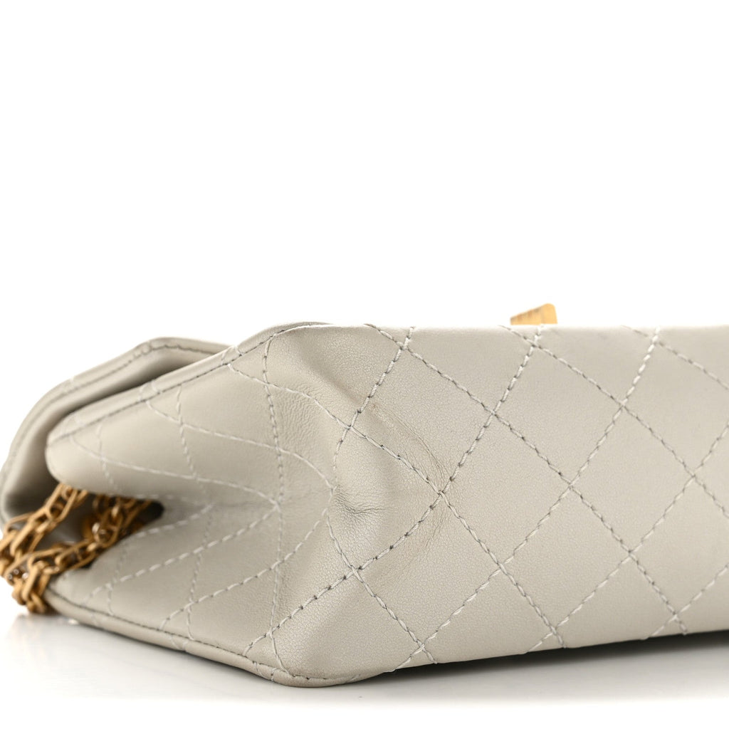 Metallic Goatskin Quilted 2.55 Reissue Mini Flap Silver