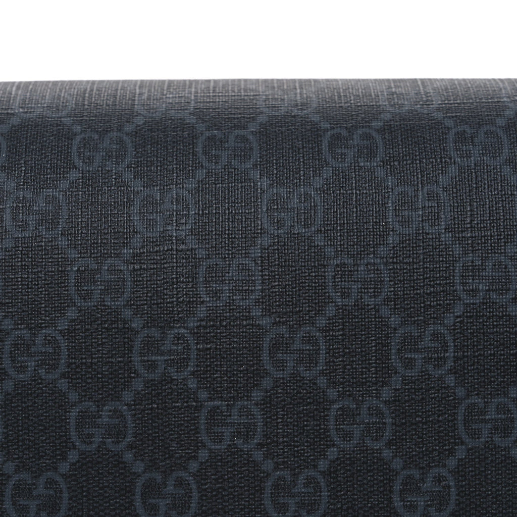GG Supreme Monogram Appia Calfskin Web Crossbody Bag Black Grey