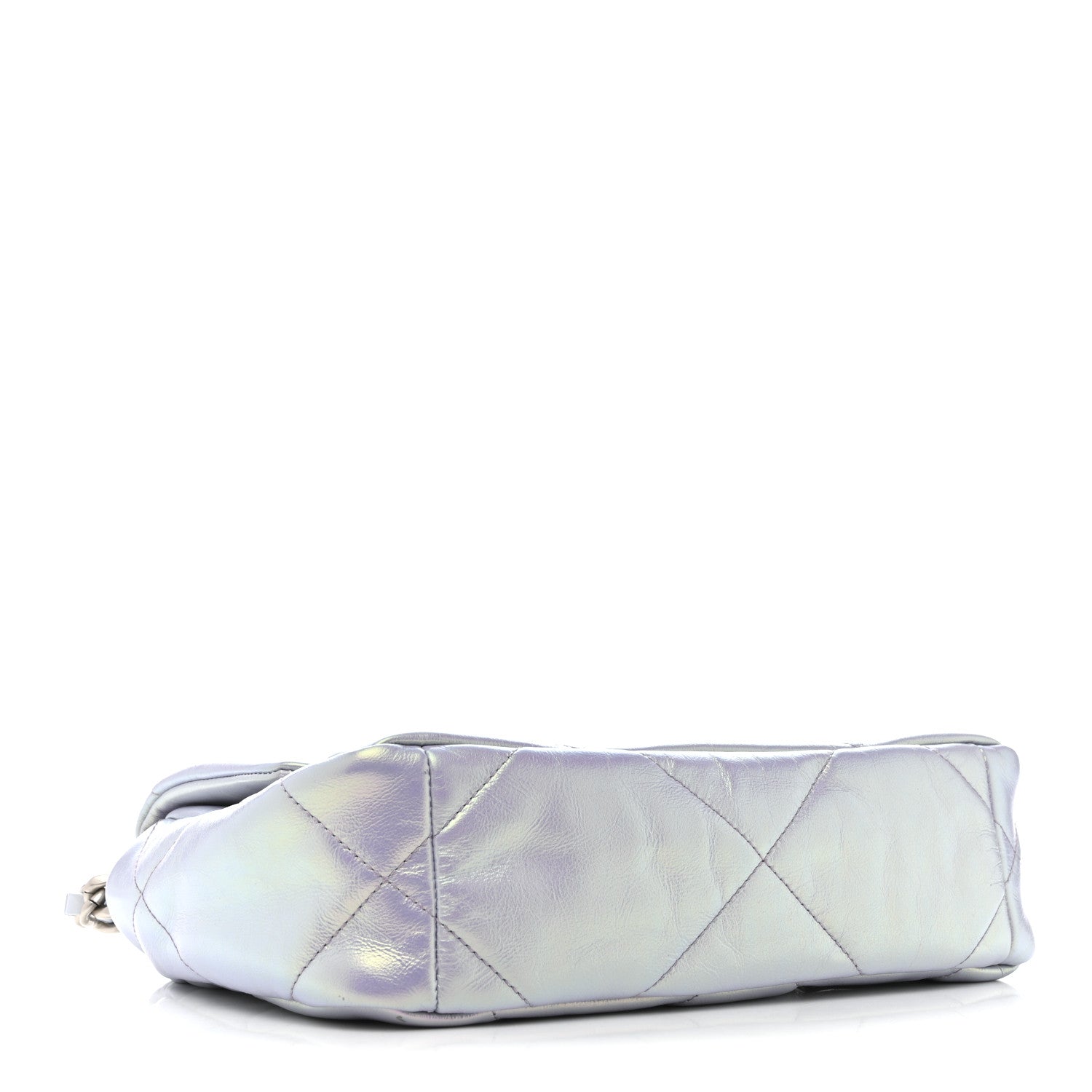 Iridescent Calfskin Quilted Medium Chanel 19 Flap Light Purple Blue