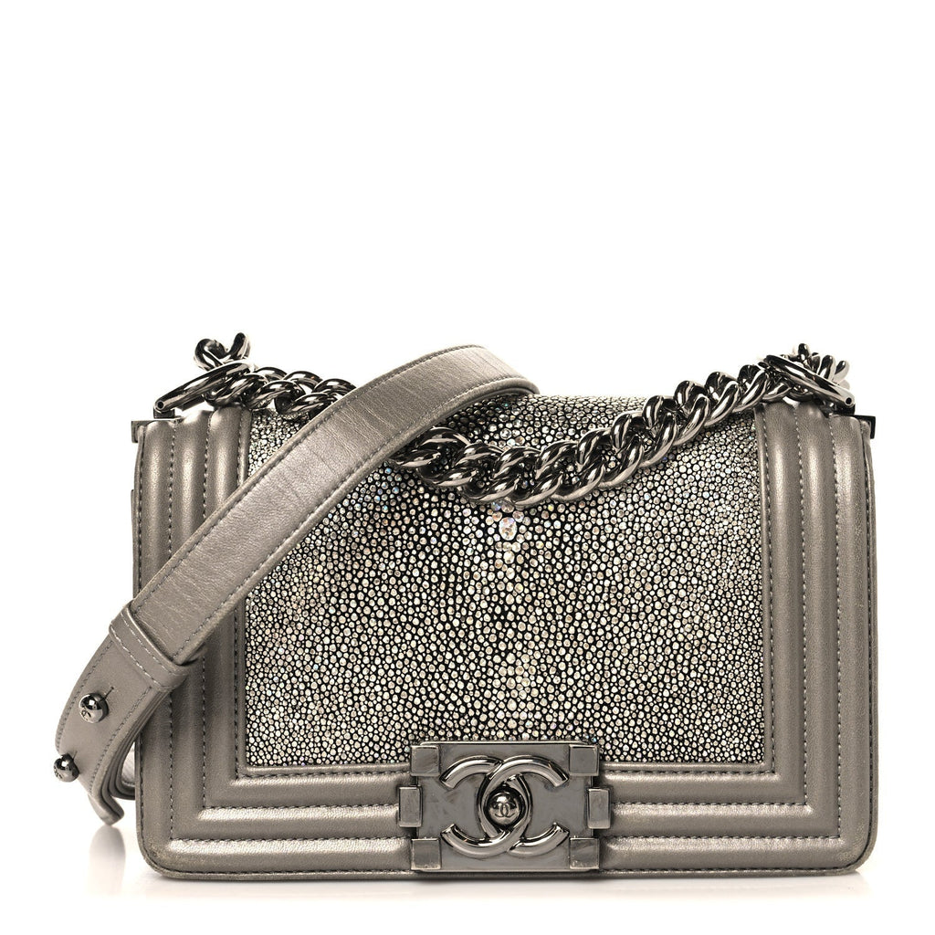 Galuchat Stingray Small Boy Flap Silver