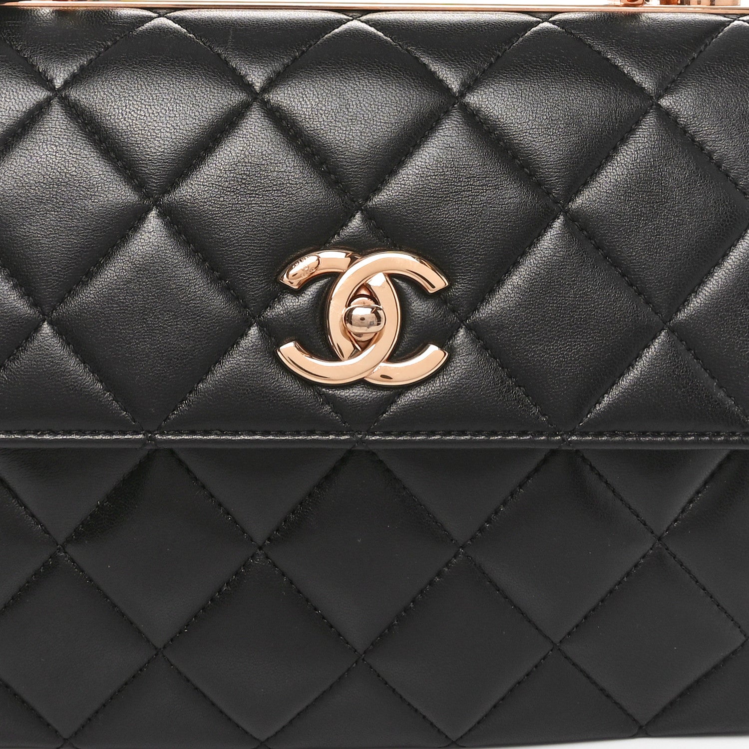 Lambskin Quilted Small Trendy CC Dual Handle Flap Bag Black
