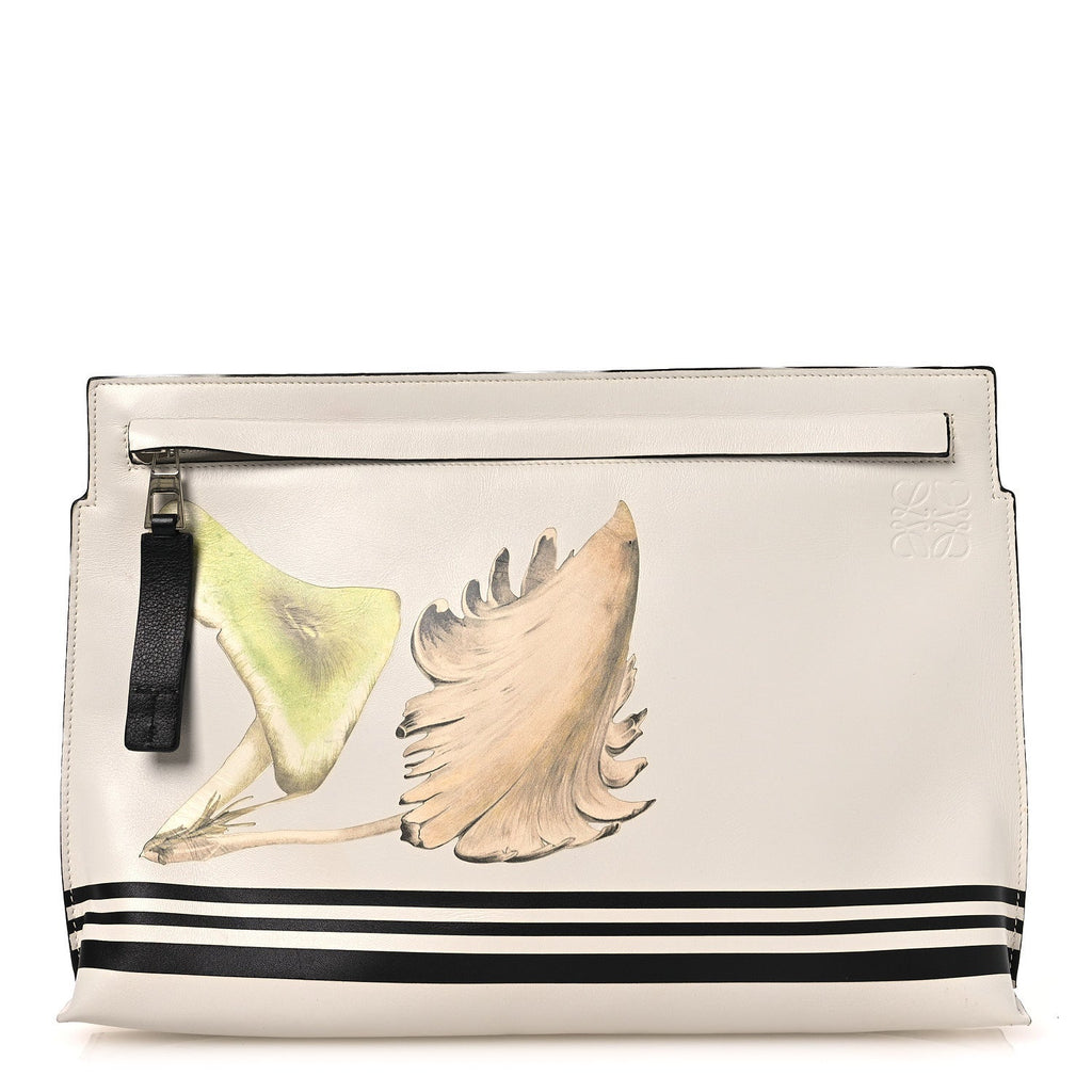 Calfskin Mushroom T Pouch Bag White