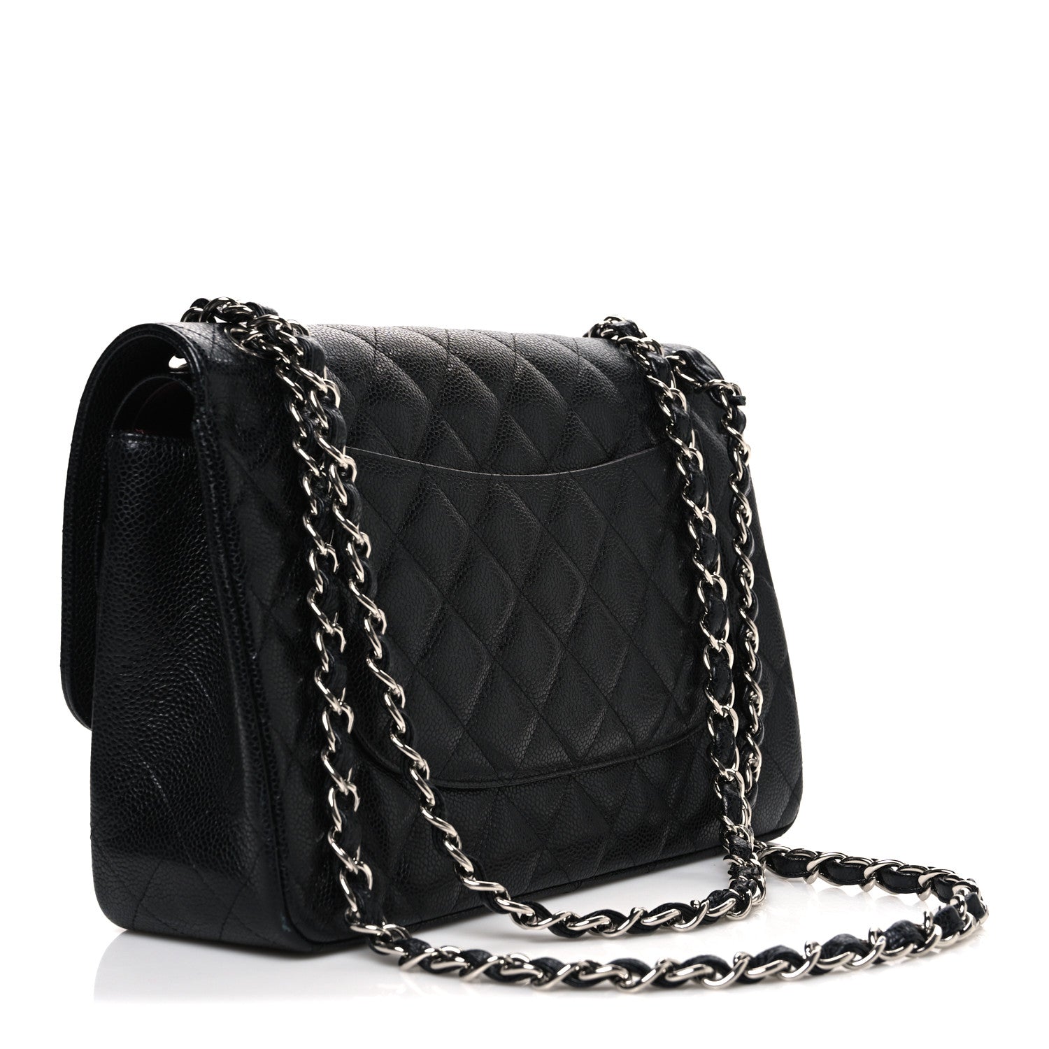 Caviar Quilted Jumbo Double Flap Black
