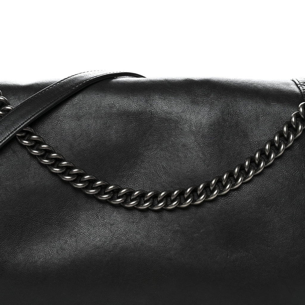 Calfskin Large Boy Reverso Flap Black