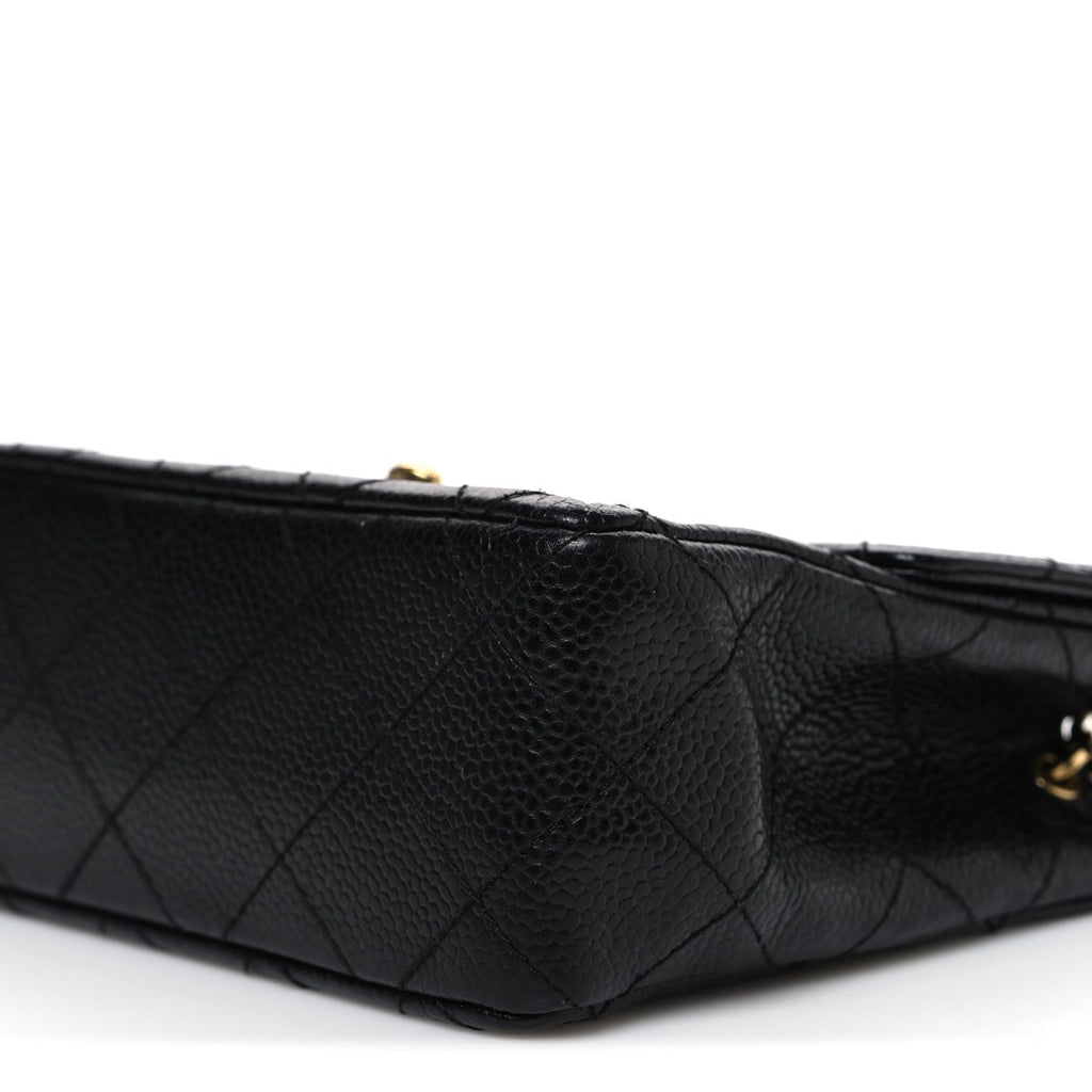 Caviar Quilted Mini Square Flap Black