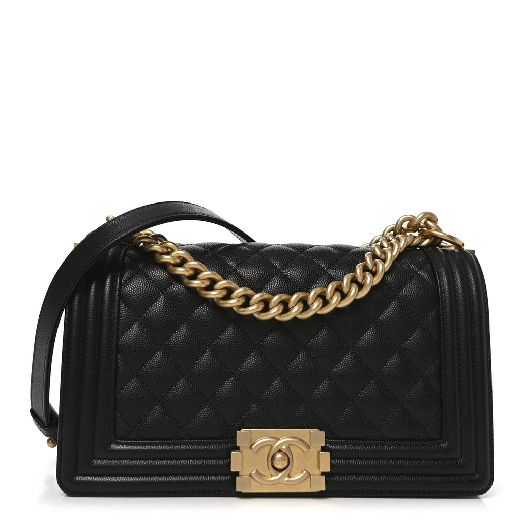 Caviar Quilted Medium Boy Flap Black