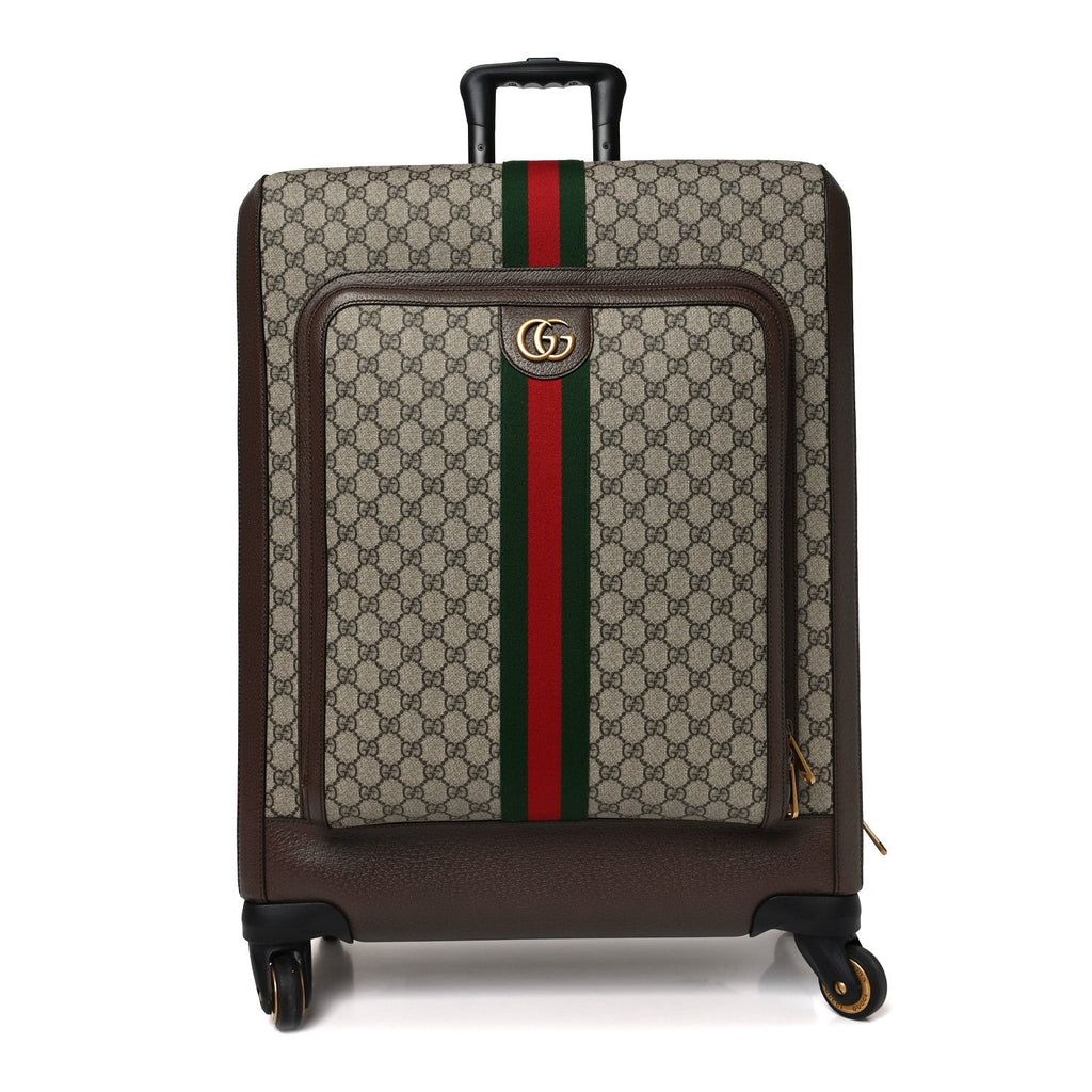 GG Supreme Monogram Web Medium Savoy Trolley Beige Ebony
