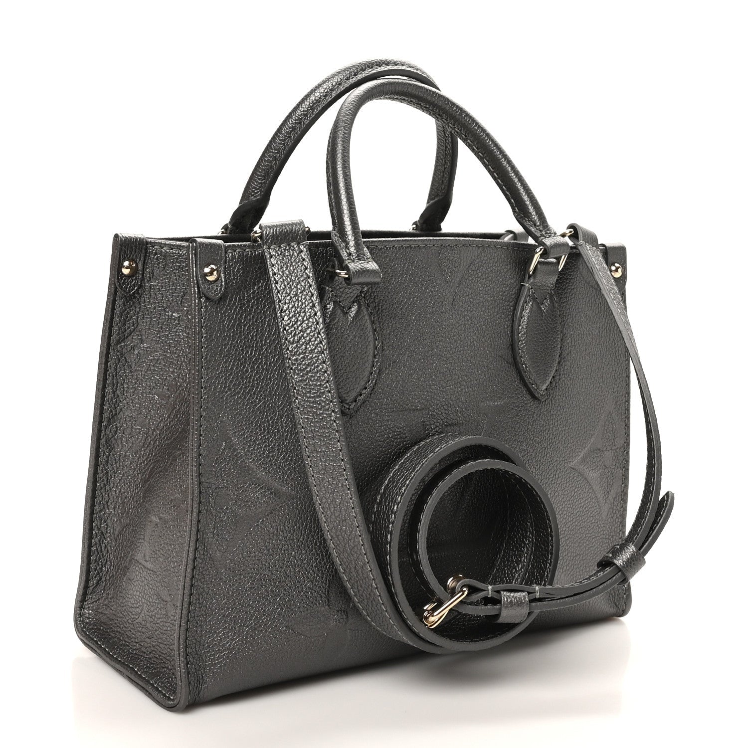 Metallic Empreinte Monogram Giant Onthego PM Gun Metal