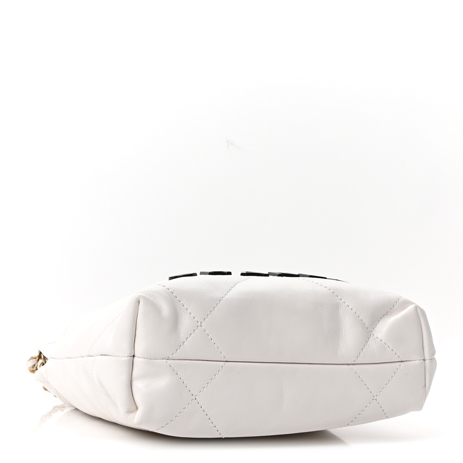 Shiny Calfskin Quilted Mini Chanel 22 White Black