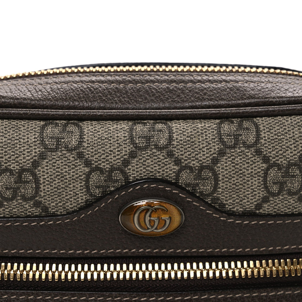 GG Supreme Monogram Web Small Ophidia Belt Bag 85 34 Dark Brown