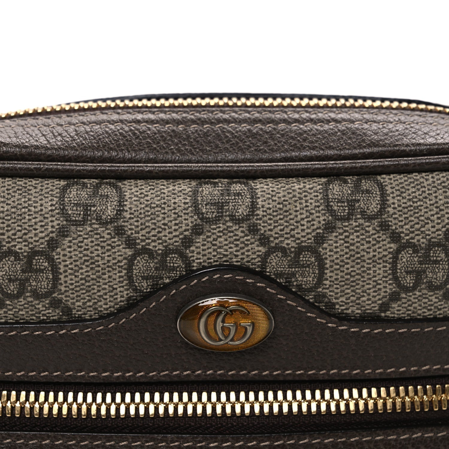 GG Supreme Monogram Web Small Ophidia Belt Bag 85 34 Dark Brown