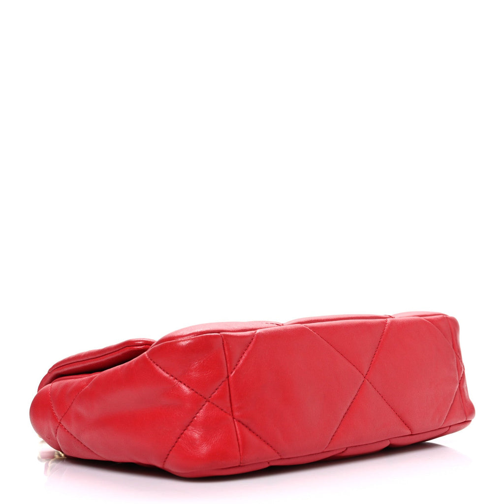 Lambskin Quilted Medium Chanel 19 Flap Red