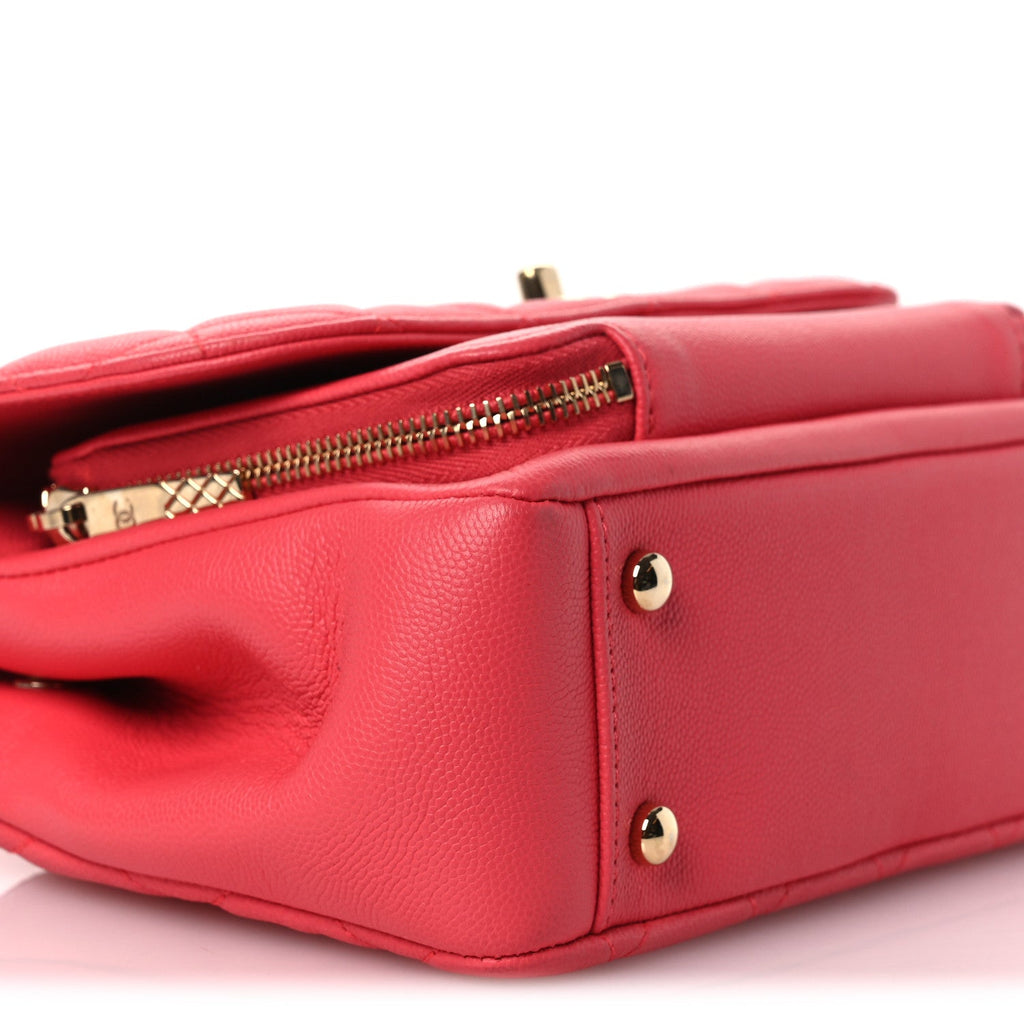Caviar Quilted Small Business Affinity Flap Dark Pink