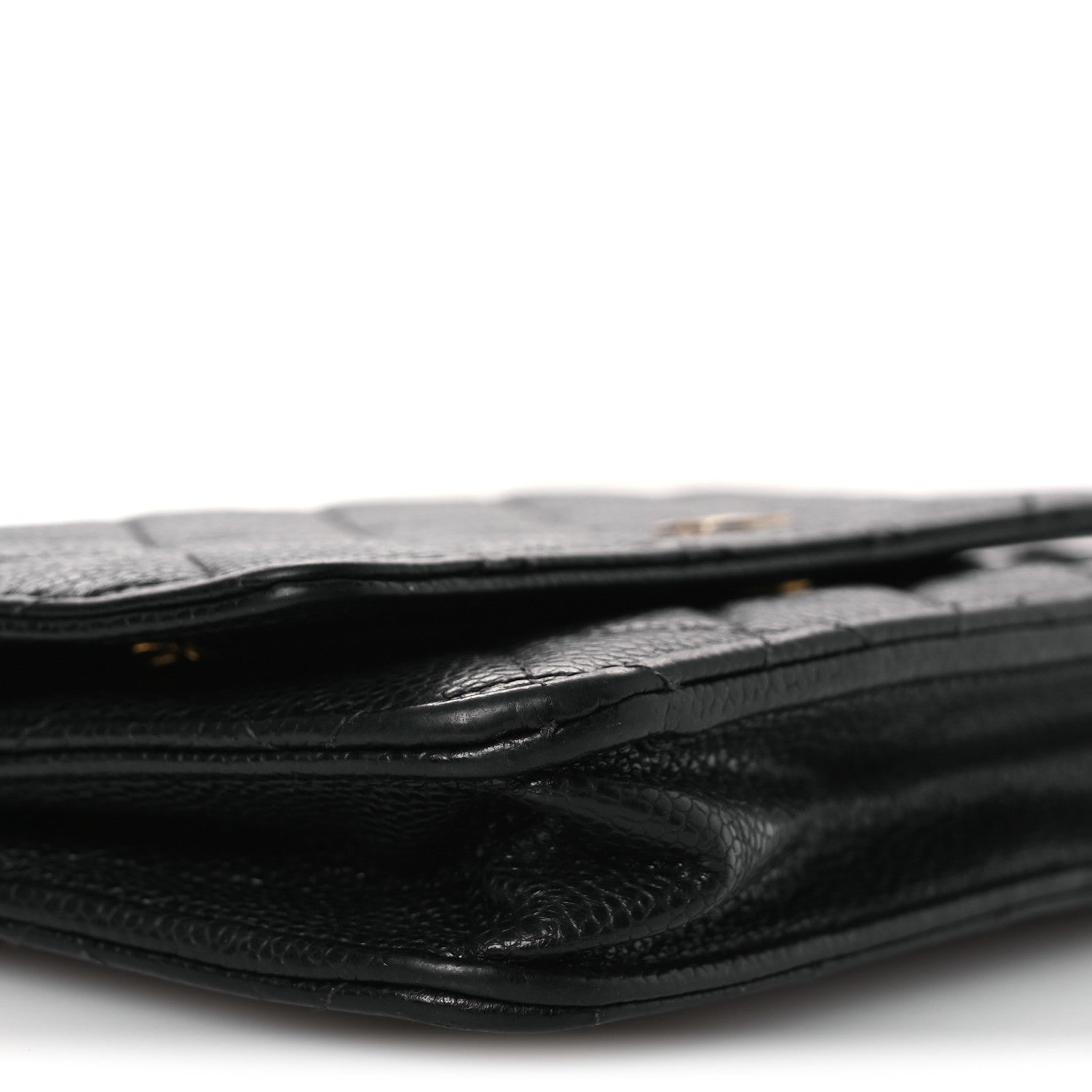 Caviar Quilted Wallet on Chain WOC Black