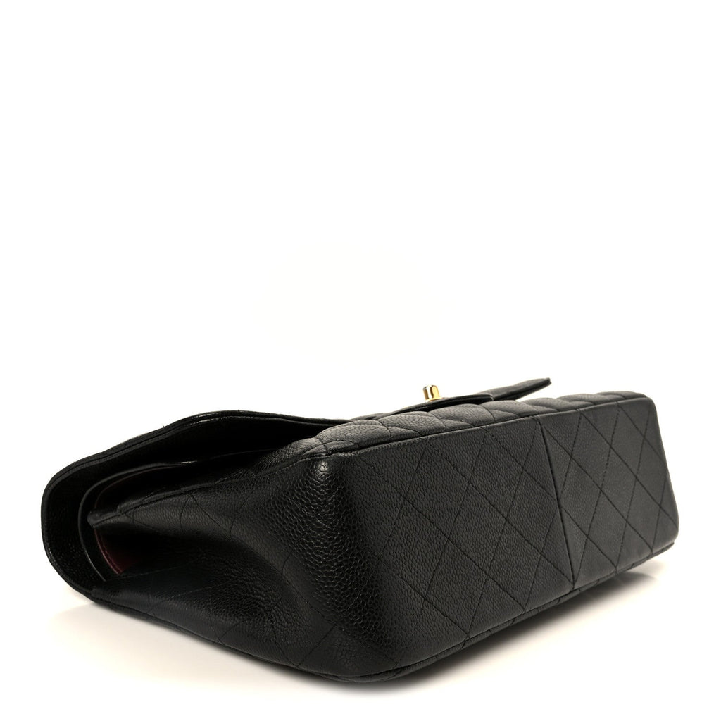 Caviar Quilted Jumbo Double Flap Black