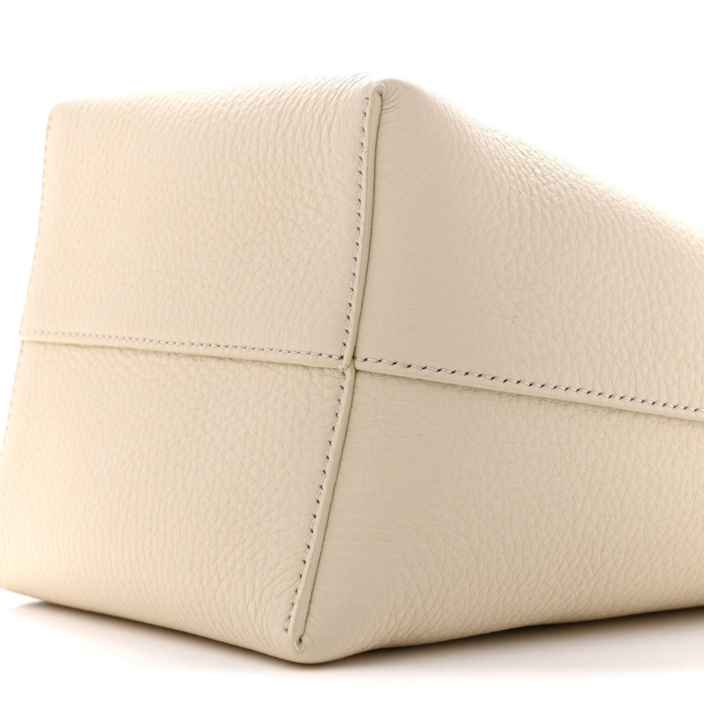 Grained Calfskin Small N/S Hook Tote Ivory