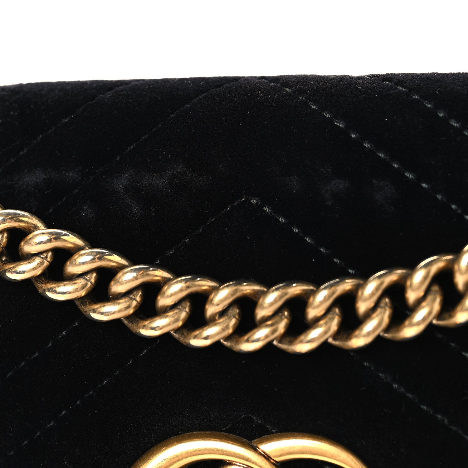 Velvet Matelasse Mini GG Marmont Shoulder Bag Black