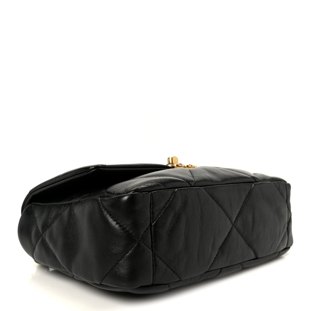 Lambskin Quilted Medium Chanel 19 Flap Black