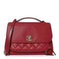 Caviar Quilted Large Business Affinity Flap Red