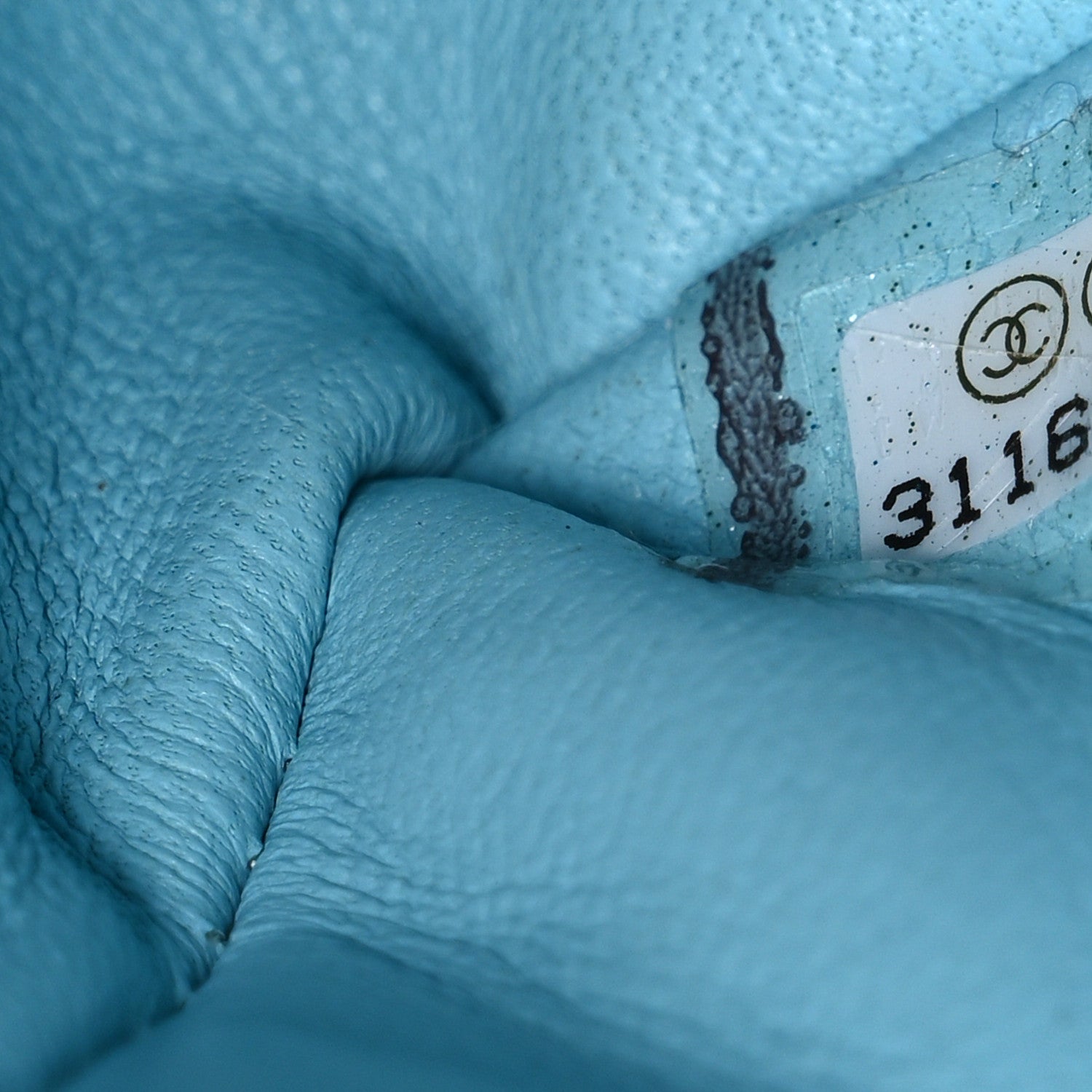 Lambskin Quilted Medium Double Flap Light Blue