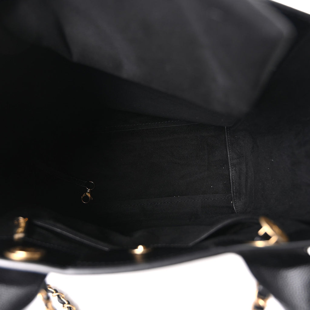 Caviar Small Studded Deauville Tote Black