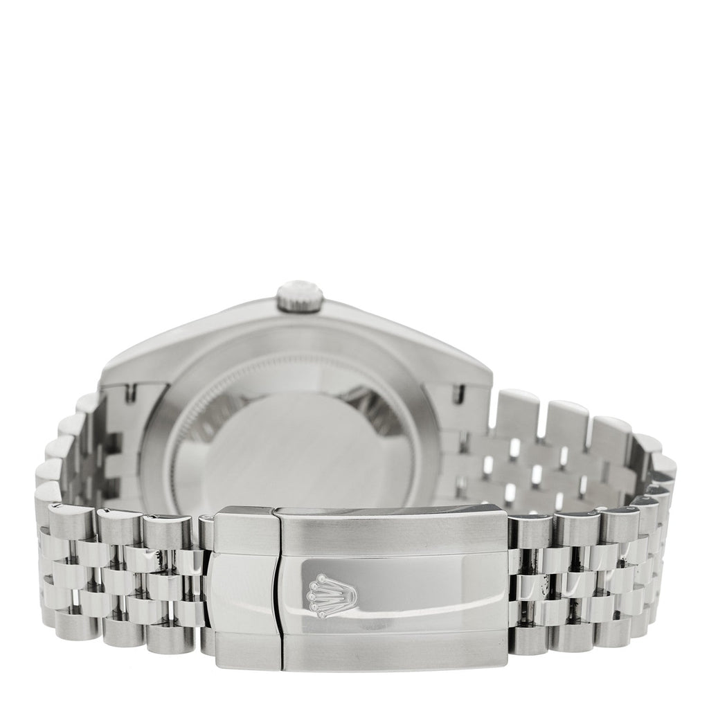 Stainless Steel 18K White Gold 41mm Oyster Perpetual Wimbledon Datejust Watch Slate 126334