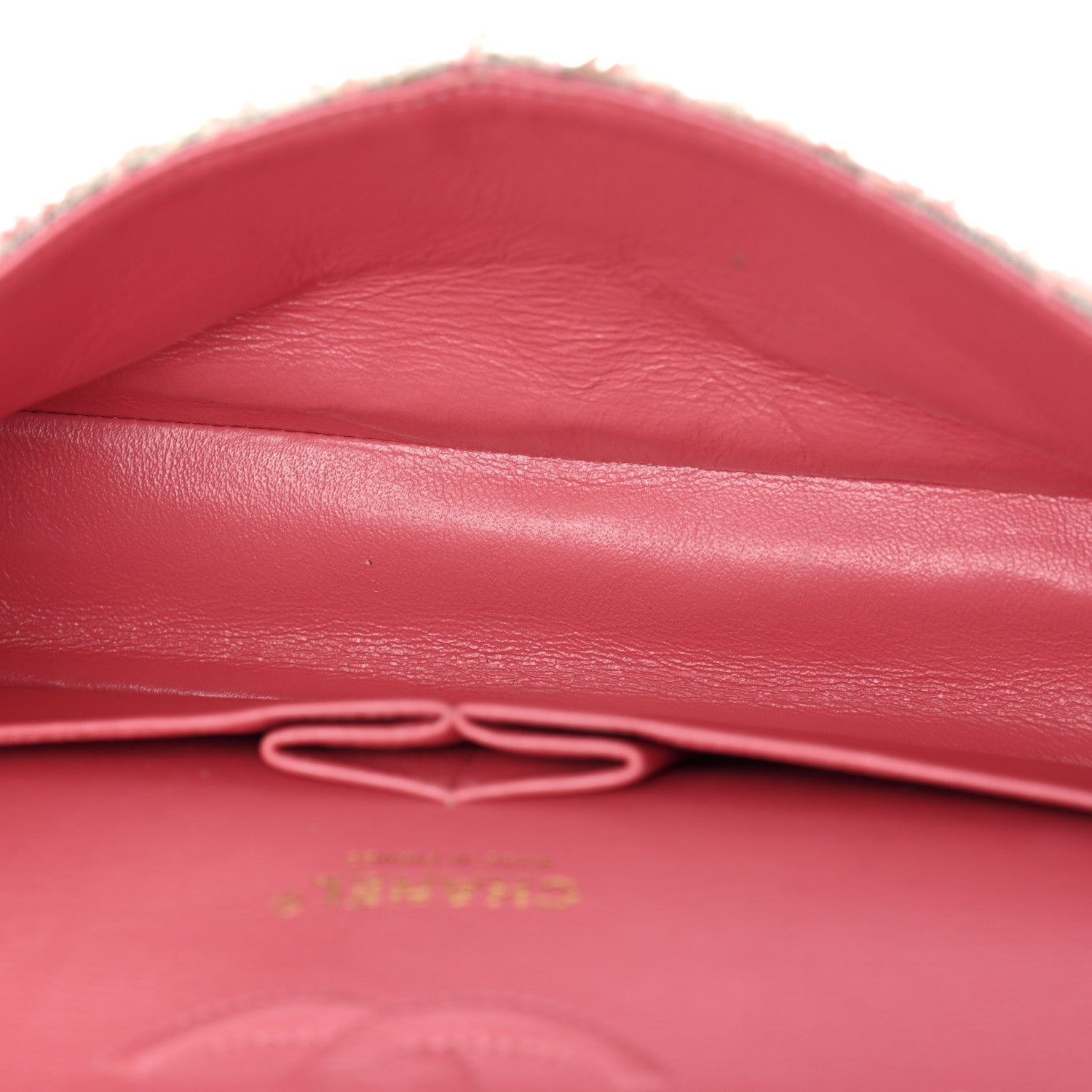 Tweed Medium Double Flap Pink