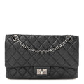 Aged Calfskin Quilted 2.55 Reissue 225 Flap Black