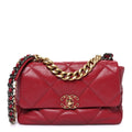 Goatskin Quilted Large Chanel 19 Flap Red