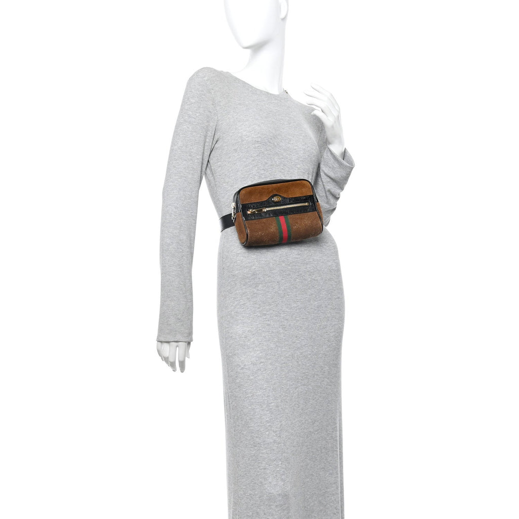Suede Small Ophidia Belt Bag 85 34 Brown