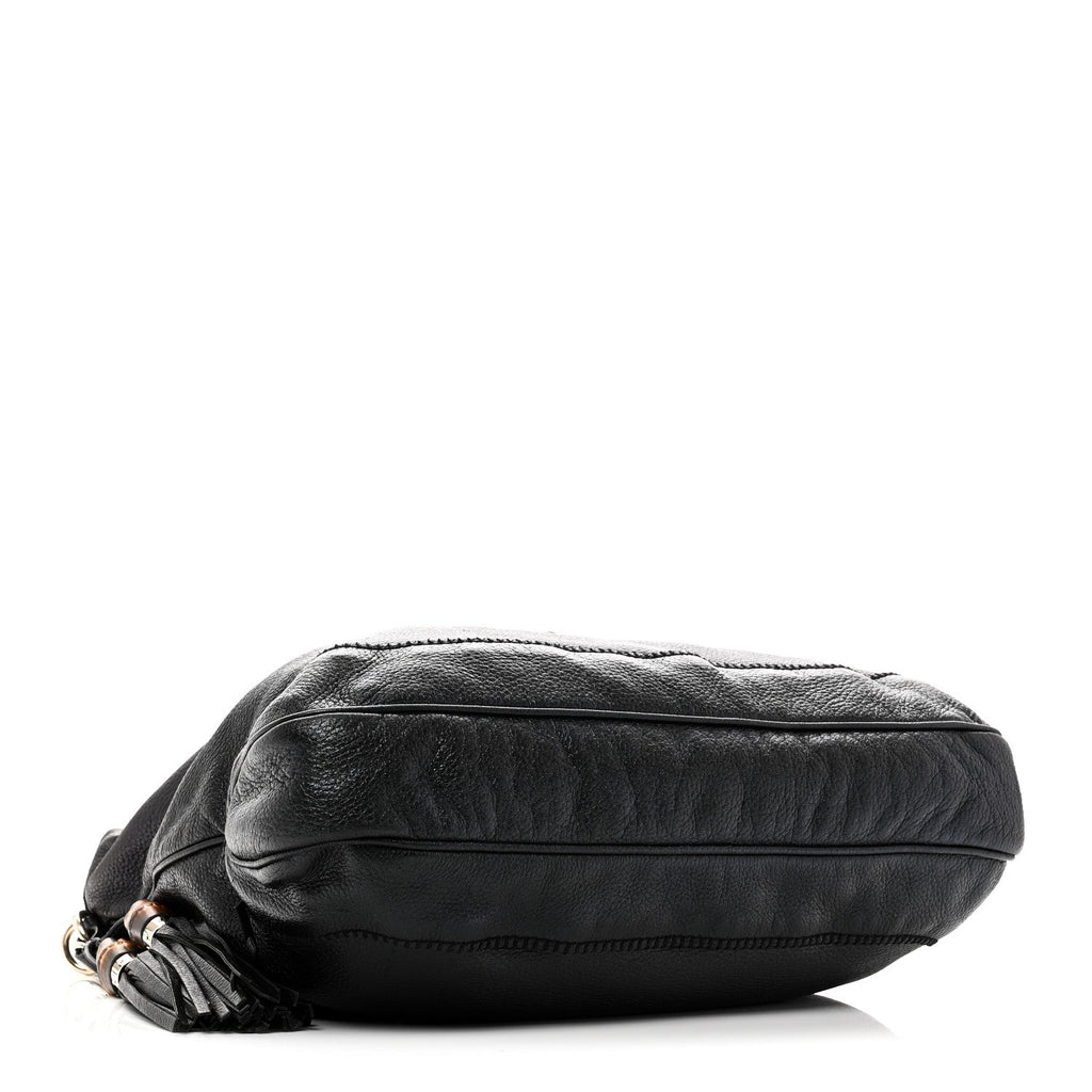 Pebbled Calfskin Medium New Jackie Shoulder Bag Black
