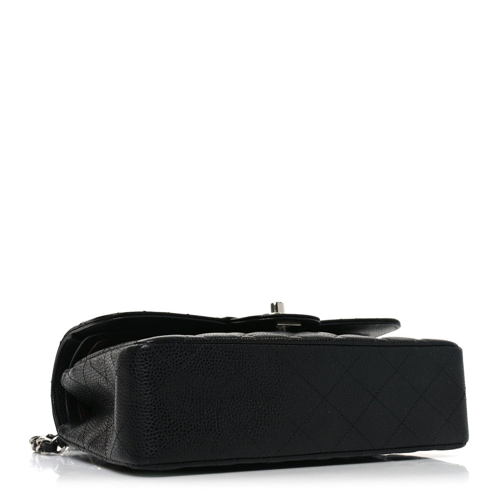 Caviar Quilted Small Double Flap Black